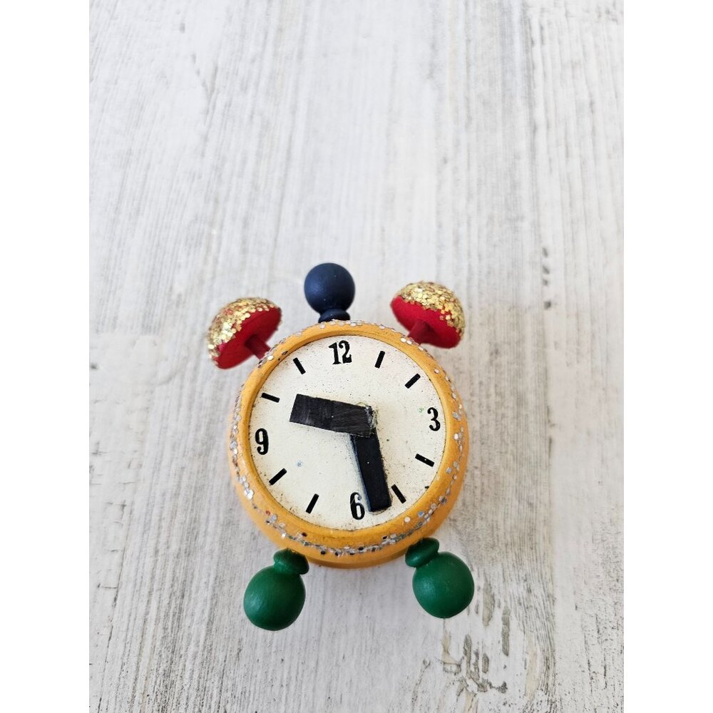 Vintage‎ clock ornament glitter Xmas tree